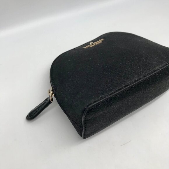 Kate Spade Black Glitter Fabric Joeley Dome Pouch - Picture 7 of 10